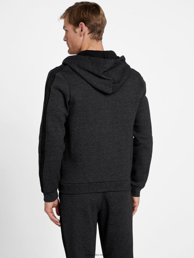 Guess edel hettegenser med full glidelås, kulsort kulsvart menn F0LJ807999