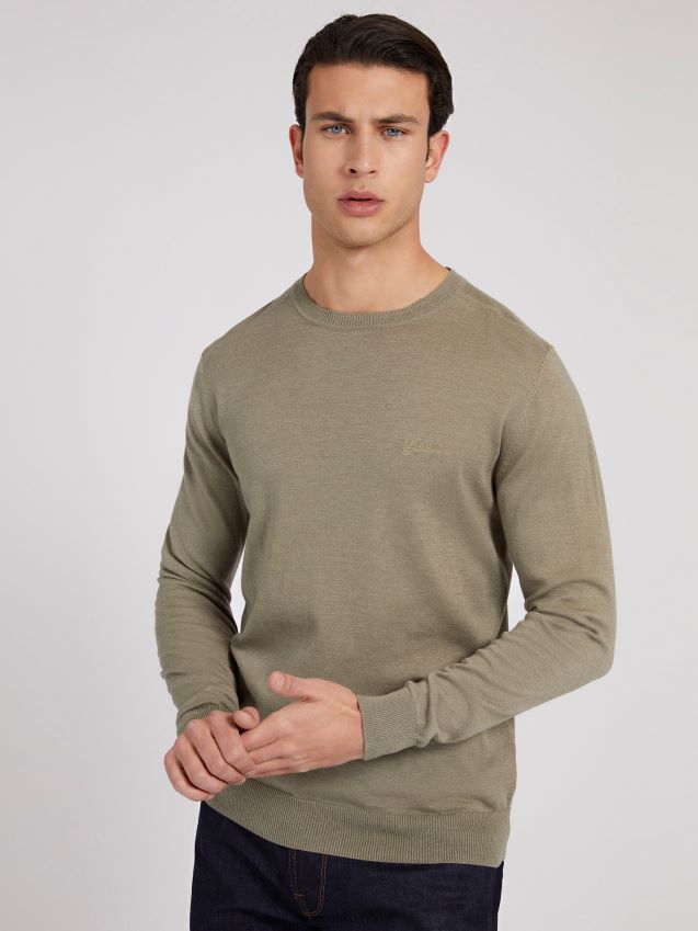 Guess genser med rund hals grønn grønn menn F0LJ80174