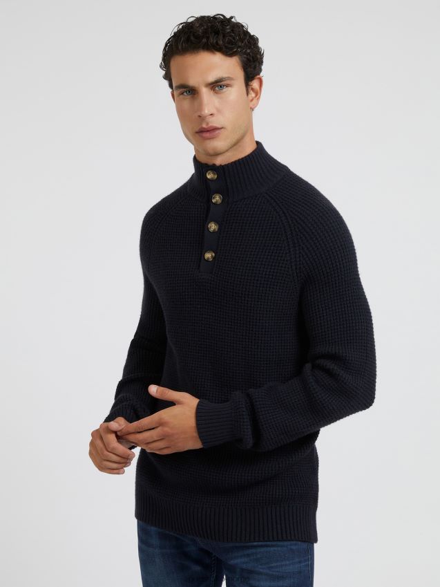 Guess genser med turtle neck blå blå menn F0LJ80692