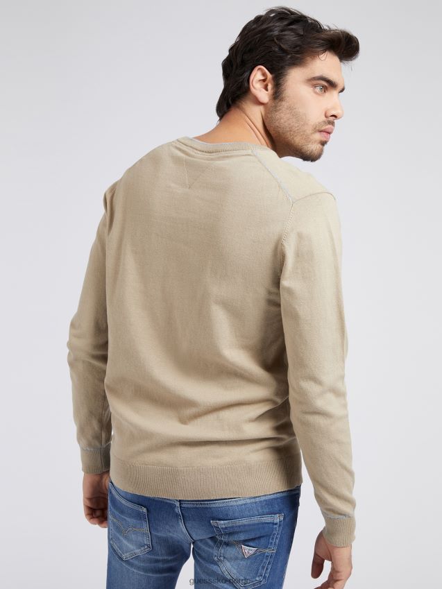 Guess grå bomullsgenser med v-hals stretch grå menn F0LJ801297