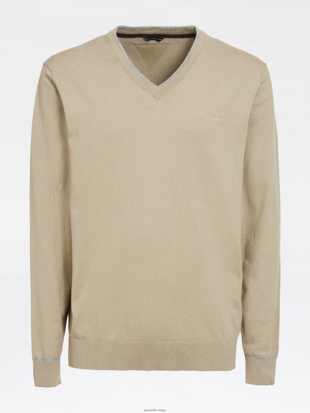 Guess grå bomullsgenser med v-hals stretch grå menn F0LJ801297