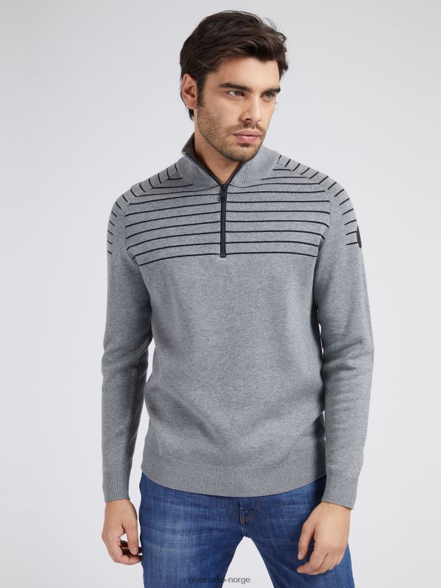 Guess grå genser med glidelås grå menn F0LJ801463