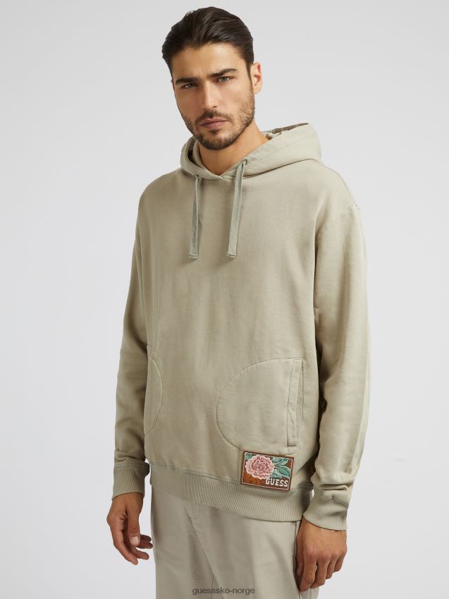 Guess grå genser med trykk på ryggen grå menn F0LJ80248