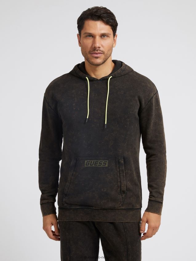 Guess grønn bleket effekt sweatshirt grønn menn F0LJ80346