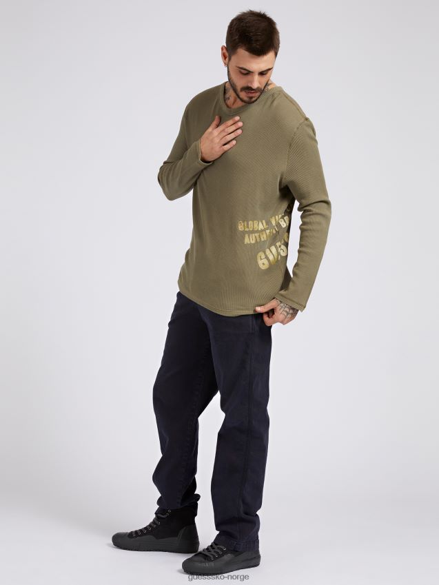 Guess grønn genser med trykk foran grønn menn F0LJ801360