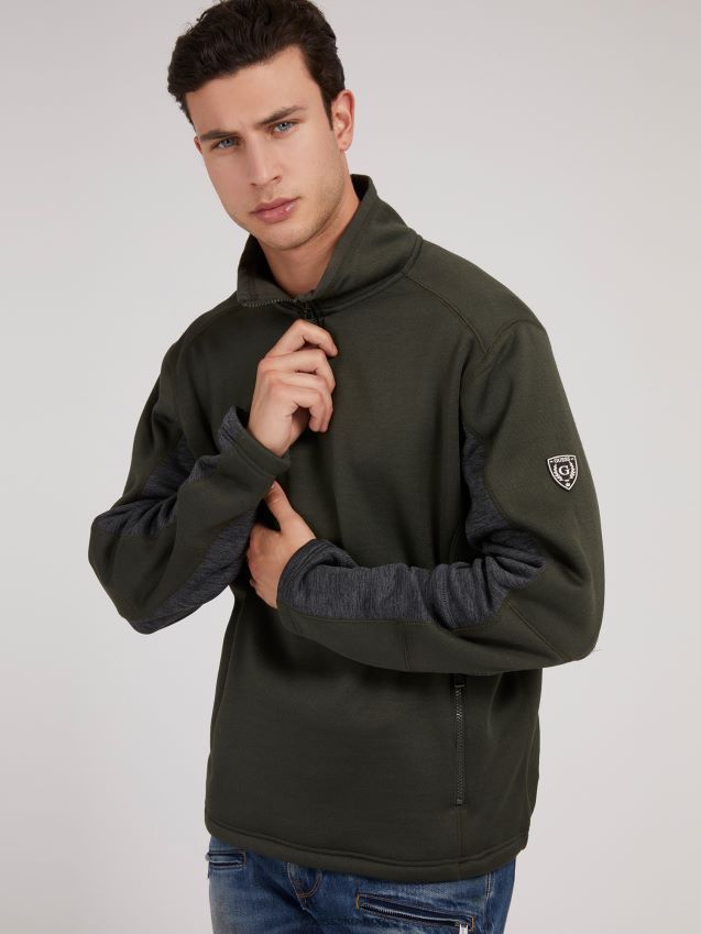 Guess grønn sweatshirt med glidelås grønn menn F0LJ801166