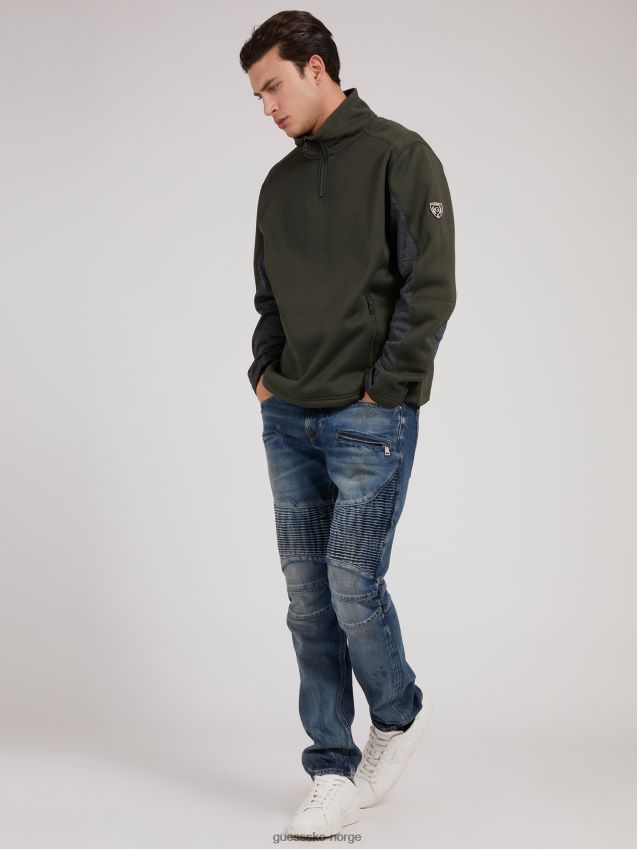 Guess grønn sweatshirt med glidelås grønn menn F0LJ801166