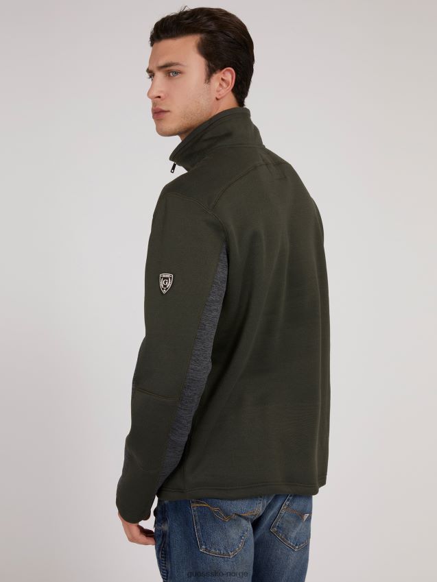 Guess grønn sweatshirt med glidelås grønn menn F0LJ801166