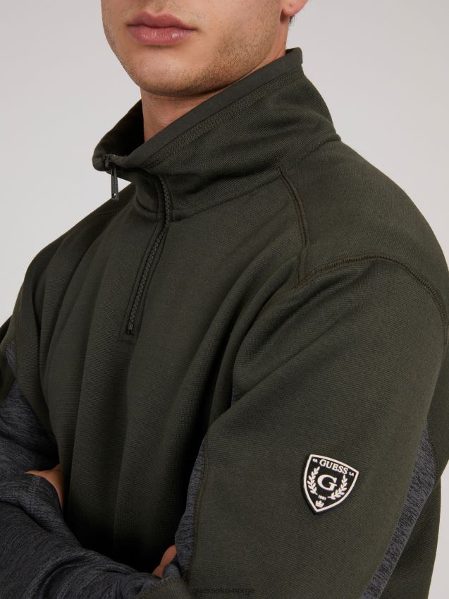 Guess grønn sweatshirt med glidelås grønn menn F0LJ801166