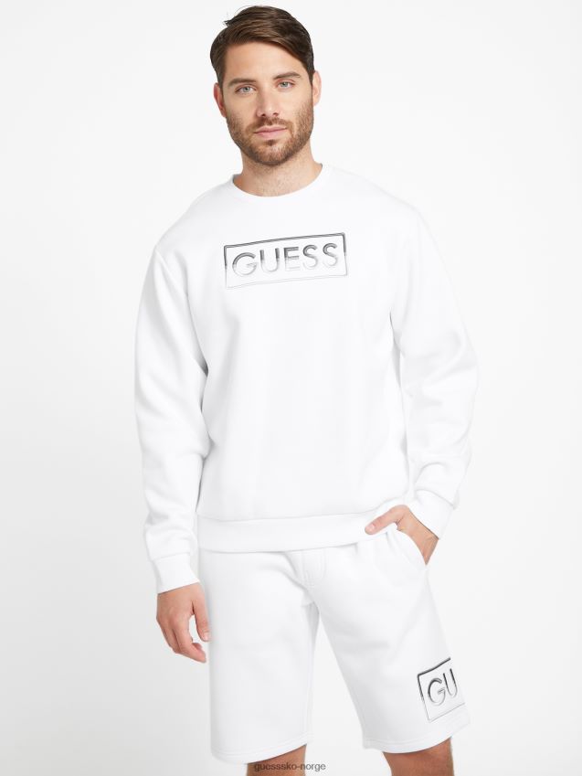 Guess hartley sweatshirt med rund hals i ren hvit Ren hvit menn F0LJ808383