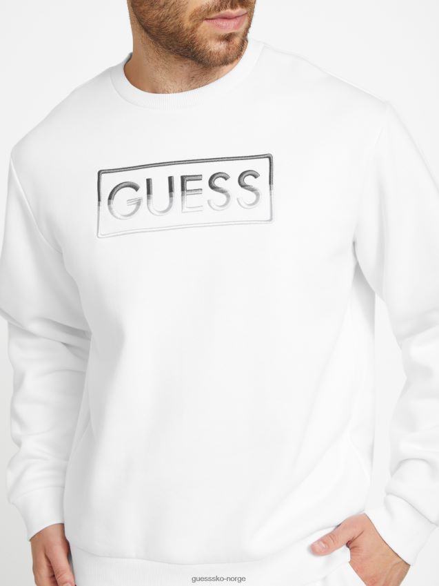 Guess hartley sweatshirt med rund hals i ren hvit Ren hvit menn F0LJ808383