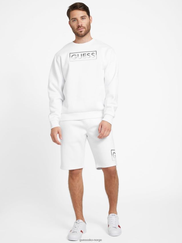 Guess hartley sweatshirt med rund hals i ren hvit Ren hvit menn F0LJ808383