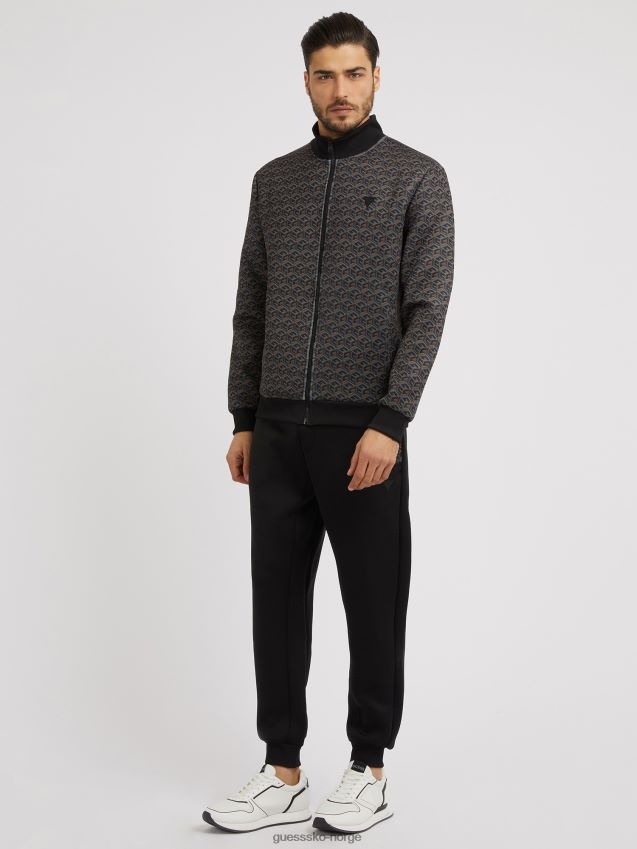 Guess hele g cube logo scuba sweatshirt brun brun menn F0LJ80652