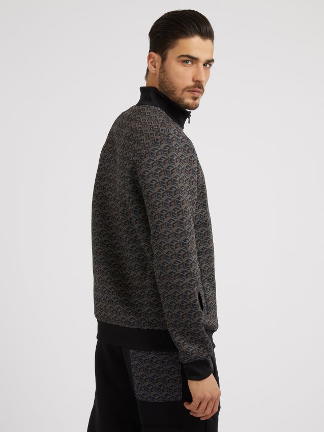 Guess hele g cube logo scuba sweatshirt brun brun menn F0LJ80652