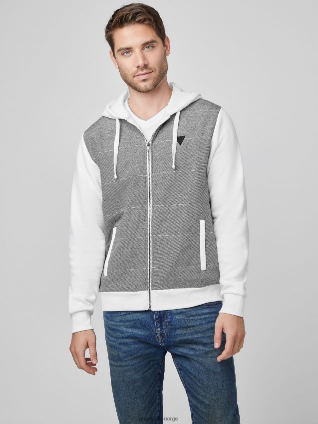 Guess hettegenser i ren hvit lanter fleece Ren hvit menn F0LJ808374
