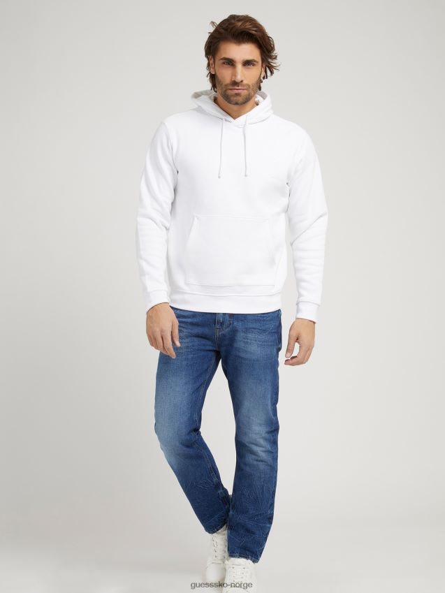 Guess hvit hettegenser med logo foran hvit menn F0LJ8055