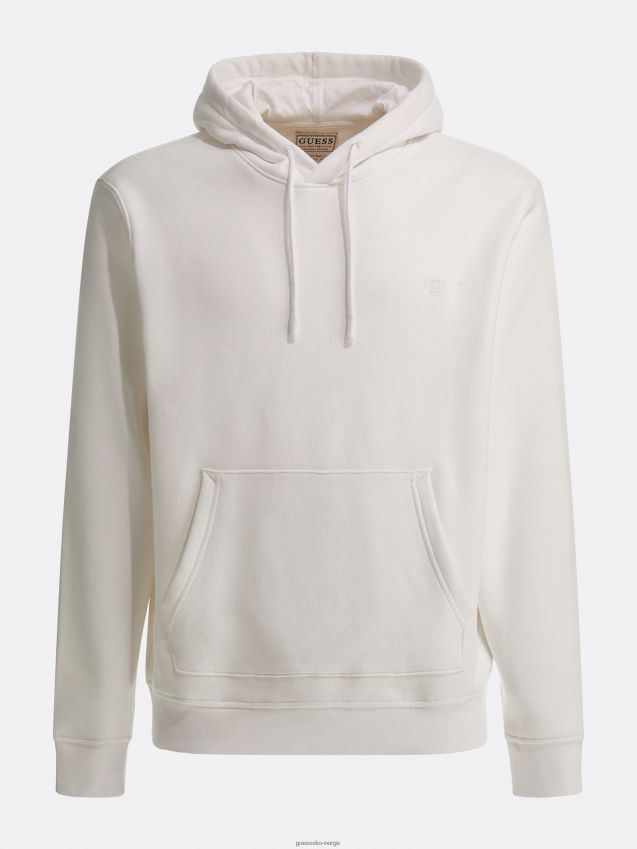 Guess hvit hettegenser med logo foran hvit menn F0LJ8055
