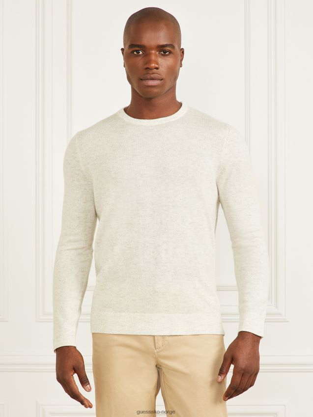 Guess hvit lyng genser i kashmirblanding hvit lyng menn F0LJ8010409