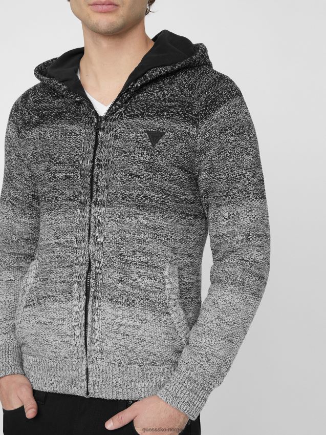 Guess jet black multi eliott stripe hettegenser jet black multi menn F0LJ808021