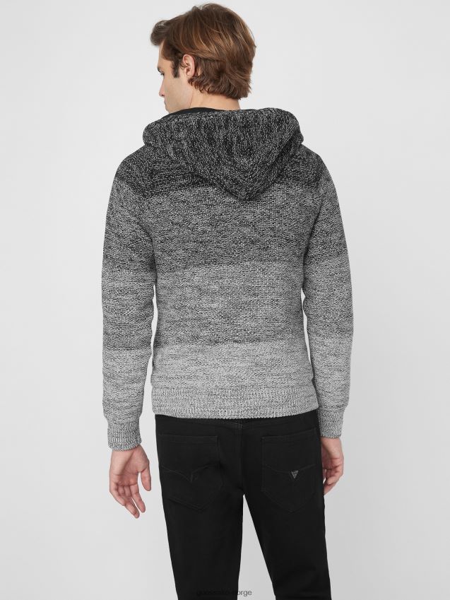 Guess jet black multi eliott stripe hettegenser jet black multi menn F0LJ808021