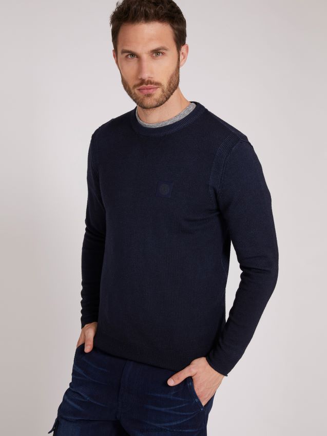 Guess kaldfarget ullgenser blå blå menn F0LJ801383