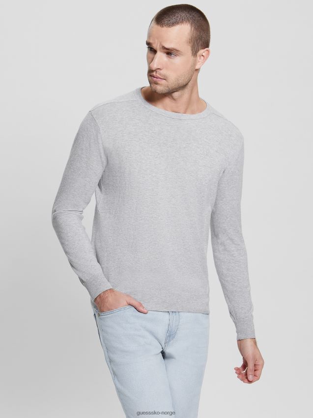 Guess øko randall genser i silkeblanding lys steinlyng lys steinlyng menn F0LJ8010360