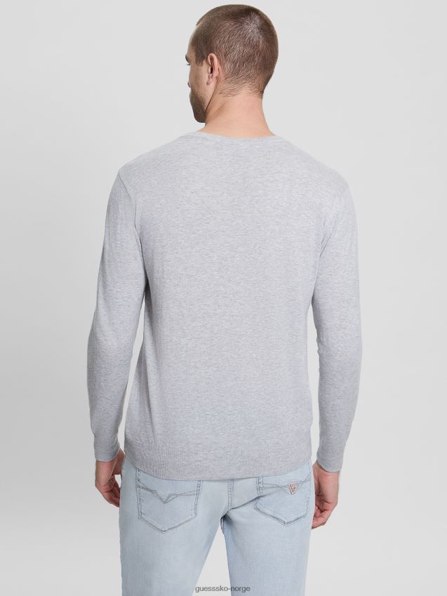 Guess øko randall genser i silkeblanding lys steinlyng lys steinlyng menn F0LJ8010360