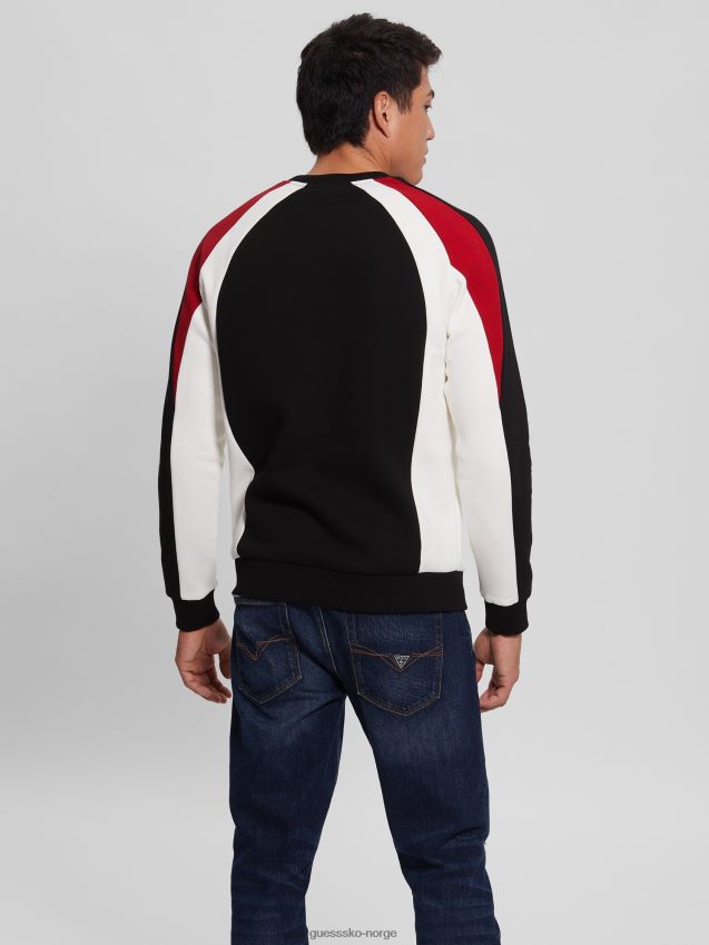 Guess kulsort øko matt sweatshirt med rund hals kulsvart menn F0LJ8010445