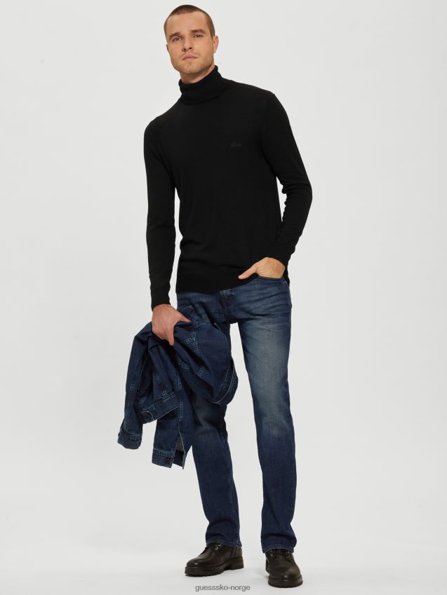 Guess kulsort øko percival turtleneck genser kulsvart menn F0LJ8010418