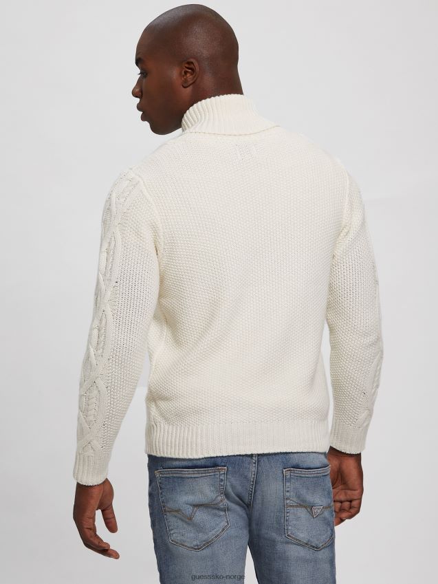 Guess kyle sjal genser ecru pearl ecru perle menn F0LJ8010438