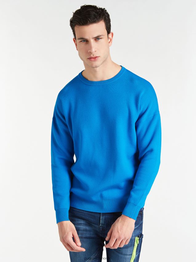 Guess løs genser blå blå menn F0LJ801391