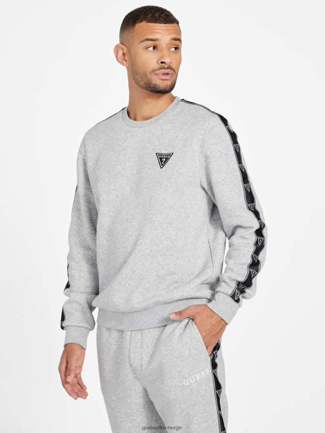 Guess lys melert grå dover logo genser med rund hals lys melert grå menn F0LJ807854