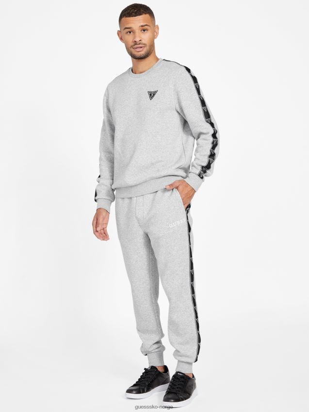 Guess lys melert grå dover logo genser med rund hals lys melert grå menn F0LJ807854