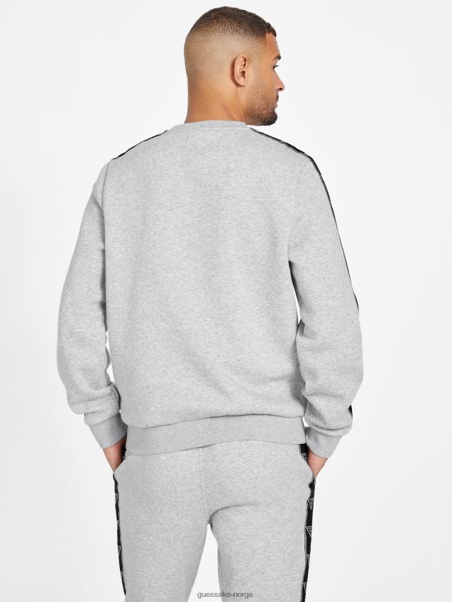 Guess lys melert grå dover logo genser med rund hals lys melert grå menn F0LJ807854