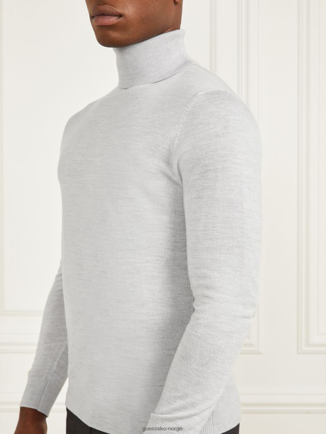 Guess lys steinlyng merinoull genser med rund hals lys steinlyng menn F0LJ8010489
