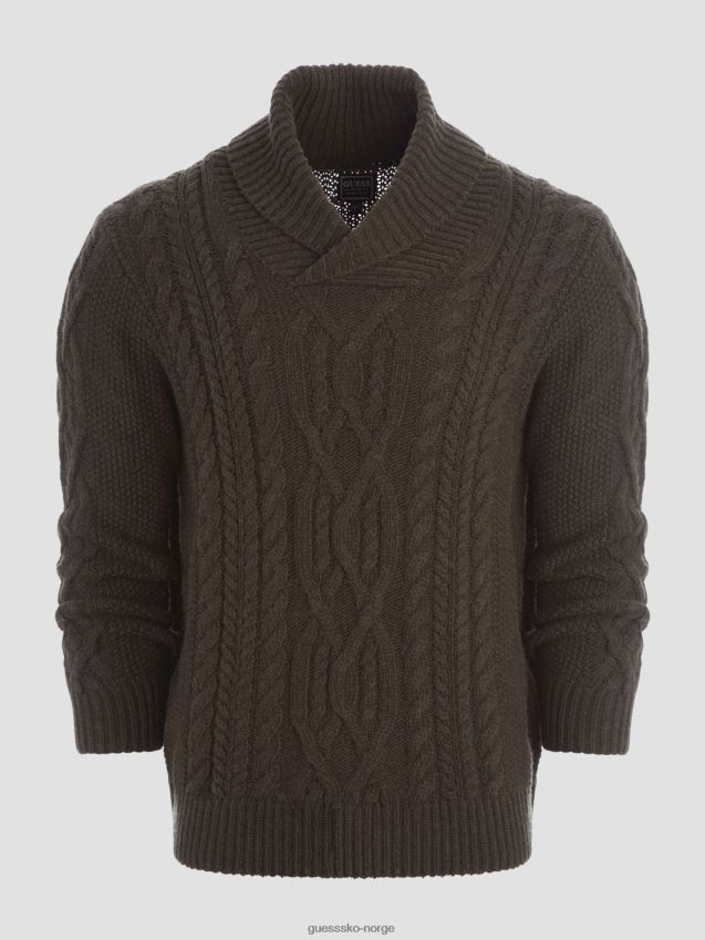 Guess mørk kaffemelert multi kyle sjal genser mørk kaffelyng multi menn F0LJ8010481