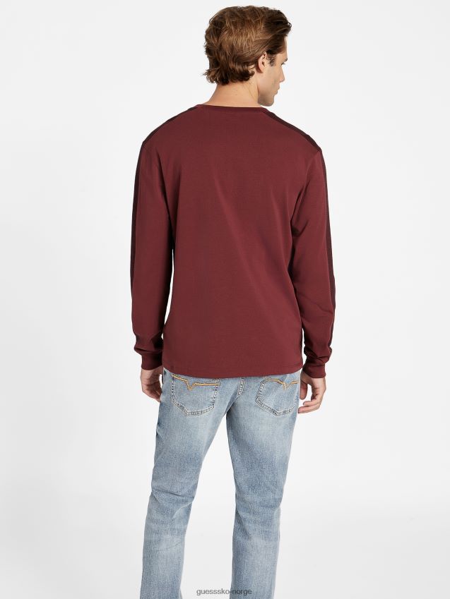 Guess marmont rød multi eco arto colour-block genser med rund hals marmont rød multi menn F0LJ808336