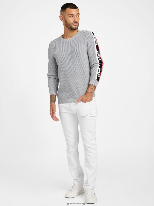 Guess matias langermet crewneck grå stål grått stål menn F0LJ808250