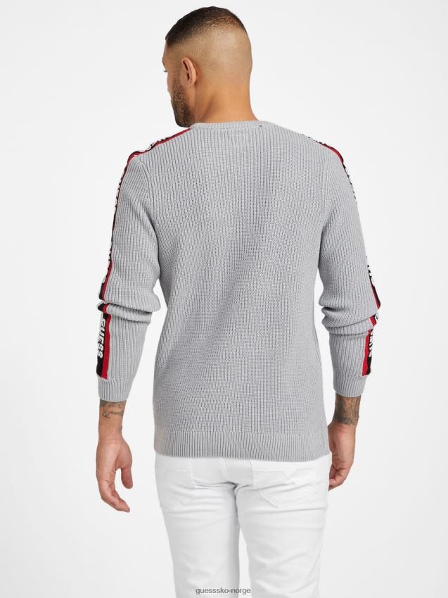 Guess matias langermet crewneck grå stål grått stål menn F0LJ808250