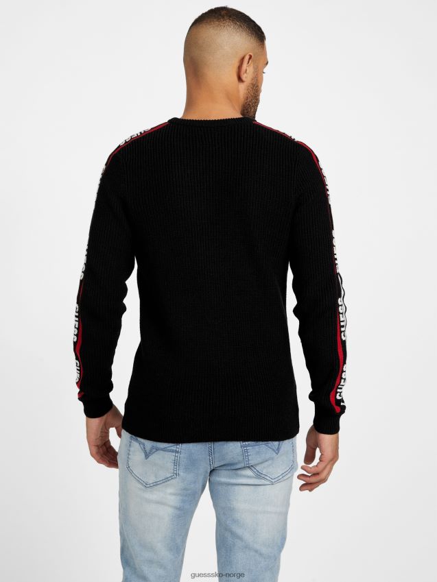 Guess matias langermet crewneck kulsort kulsvart menn F0LJ808059