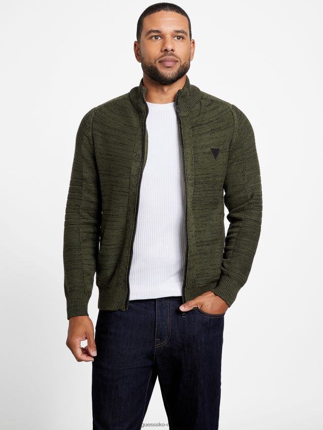 Guess nifs skog chet marled mock neck genser skummel skog menn F0LJ808007