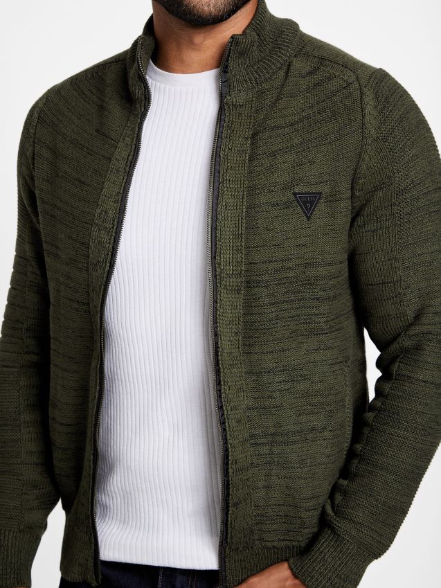 Guess nifs skog chet marled mock neck genser skummel skog menn F0LJ808007