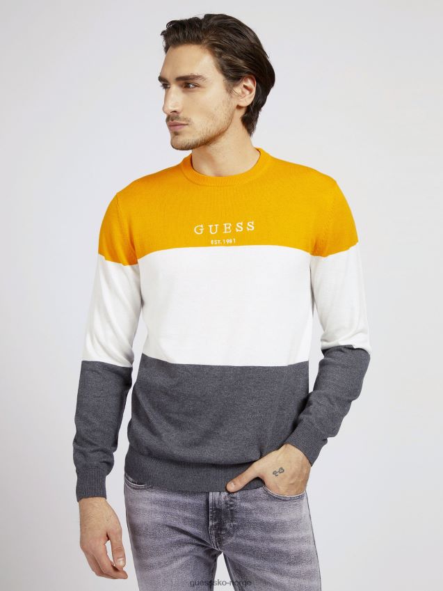 Guess nyanser av oransje stripete genser nyanser av oransje menn F0LJ801245