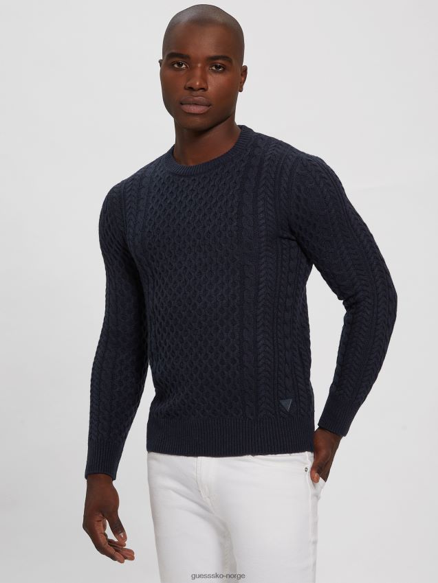 Guess paise norsk ullblandingsgenser bleu lgant bleu lgant menn F0LJ8010395