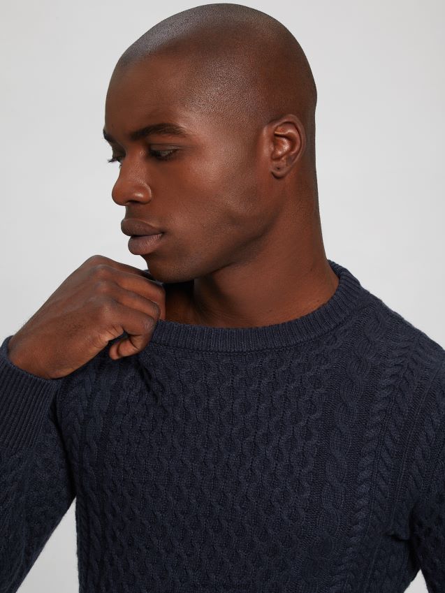 Guess paise norsk ullblandingsgenser bleu lgant bleu lgant menn F0LJ8010395