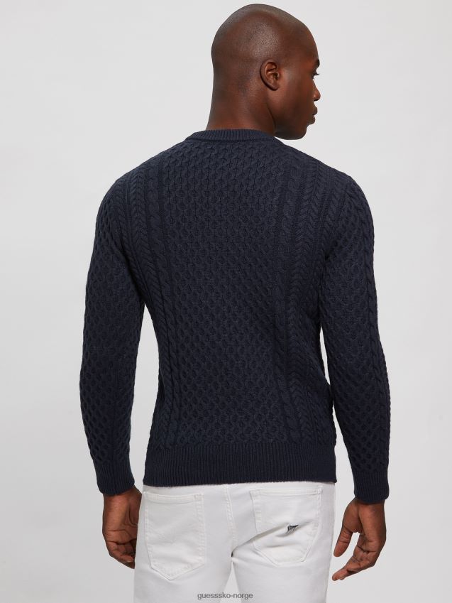 Guess paise norsk ullblandingsgenser bleu lgant bleu lgant menn F0LJ8010395