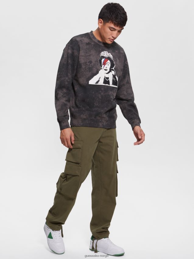 Guess queen sweatshirt jet black multi jet black multi menn F0LJ8010851