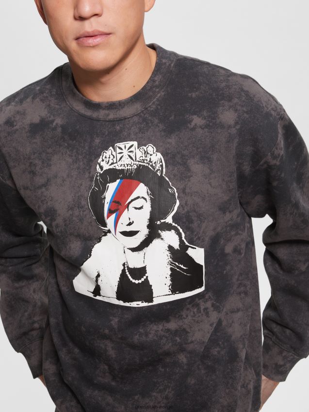 Guess queen sweatshirt jet black multi jet black multi menn F0LJ8010851