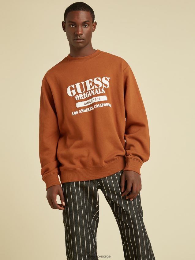 Guess rød sweatshirt med logo foran rød menn F0LJ801225