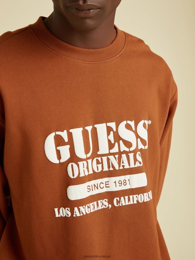 Guess rød sweatshirt med logo foran rød menn F0LJ801225